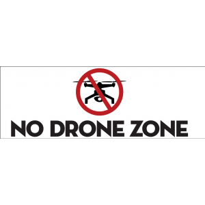 ТН-7020 - Табличка - Знак Квадрокоптер запрещен с надписью No drone zone прямоугольная