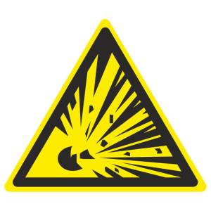 Знак безопасности светоотражающий W-02 «Взрывоопасно»