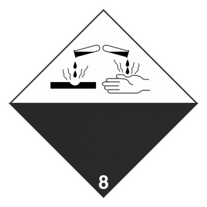 Знак безопасности 8 «Коррозионные вещества»