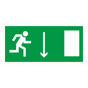 Знак безопасности светоотражающий E-09 «Указатель двери эвакуационного выхода (правосторонний)»