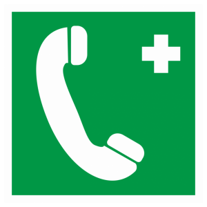 Знак безопасности светоотражающий EC-06 «Телефон связи с медицинским пунктом (скорой медицинской помощью)»