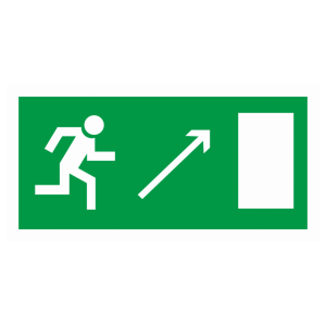 Знак безопасности светоотражающий E-05 «Направление к эвакуационному выходу направо вверх»
