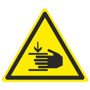 Знак безопасности светоотражающий W-27 «Осторожно, возможно травмирование рук»
